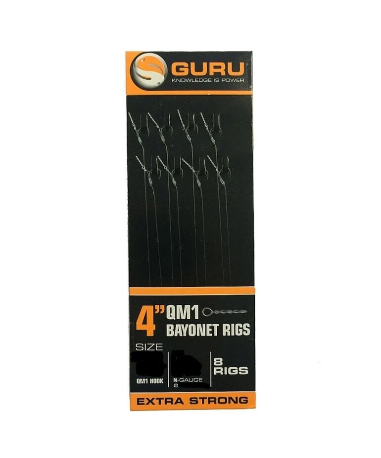Guru QM1 Bayonet Rig 4" Haak 14 / 0.19mm (8st) 1 Guru QM1 Bayonet Rig 4" Haak 14 / 0.19mm (8st)