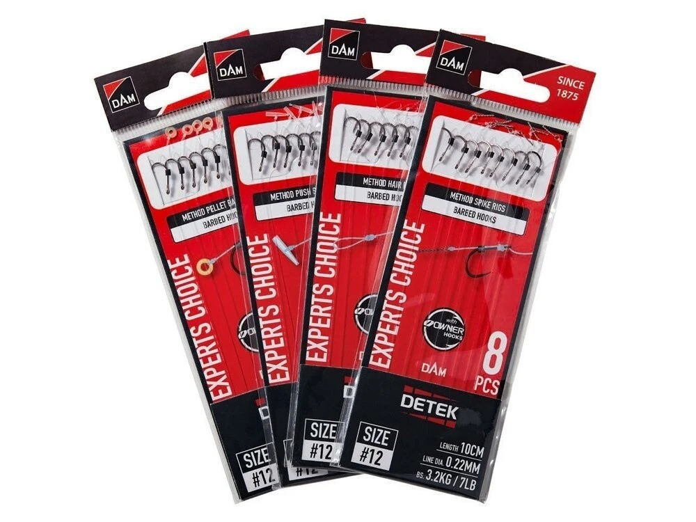 DAM Method Pellet Band Rigs Barbed 10cm Haak 12 0.22mm 1 DAM Method Pellet Band Rigs Barbed 10cm Haak 12 0.22mm