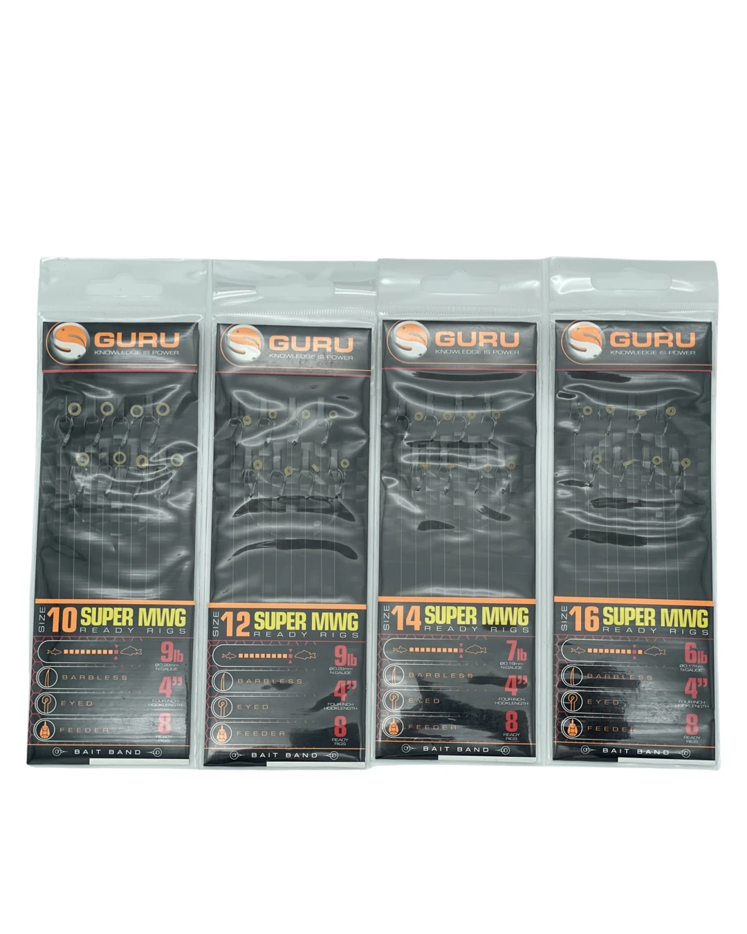 Guru Super MWG Bait Band Rigs 4" Haak 14/ 0.19mm - Barbless 1 Guru Super MWG Bait Band Rigs 4" Haak 14/ 0.19mm - Barbless